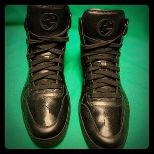 GUCCI MENS GG IMPRIME LACE UP HIGH TOP